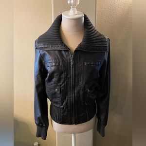 Collections Women's Faux Leather size Small Dark Brown Jacket.